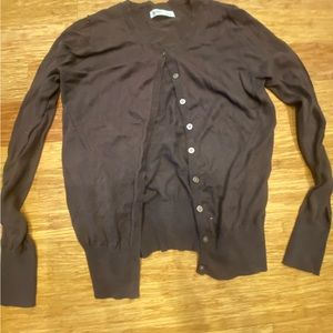 Brown button up sweater